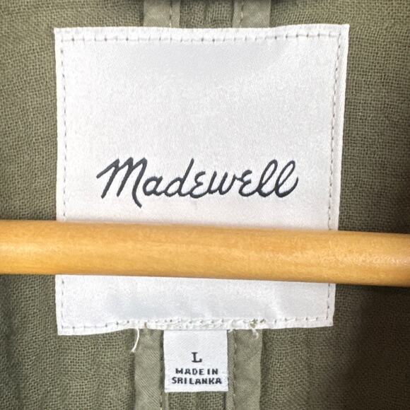 Madewell Lightspun Dorset Blazer Olive Green Waffle Knit Textured SZ L Layering - Picture 8 of 9